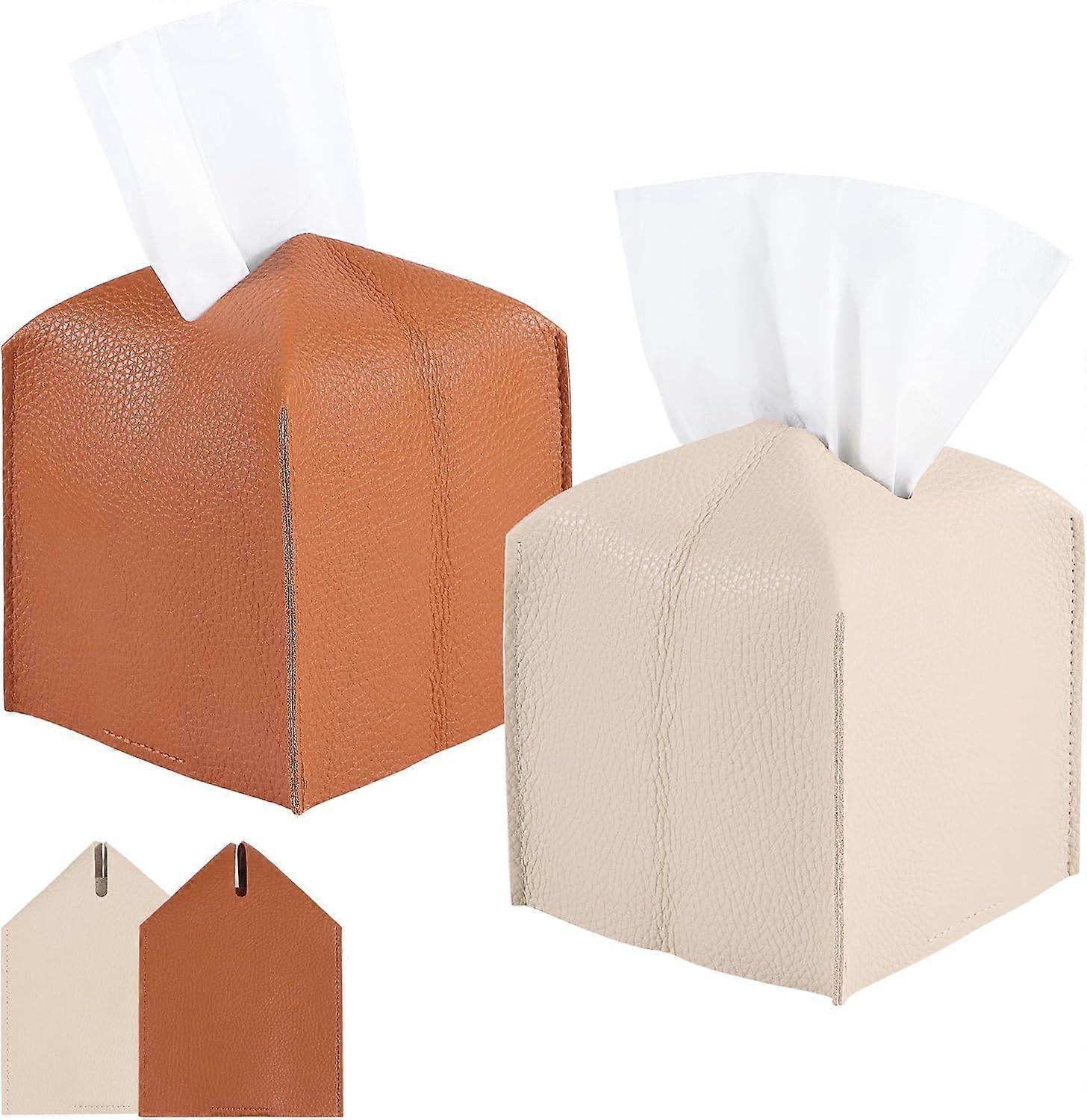 Modern Leather Tissue Boxes - Refillable Cover for Table, Bathroom, Ca
