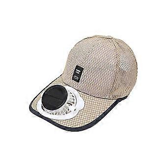 Breathable Mesh Hat with Solar Fan USB Charging Fan Breathable Mesh Hat with Fan Unisex Suitable compatible with Summer Travel C