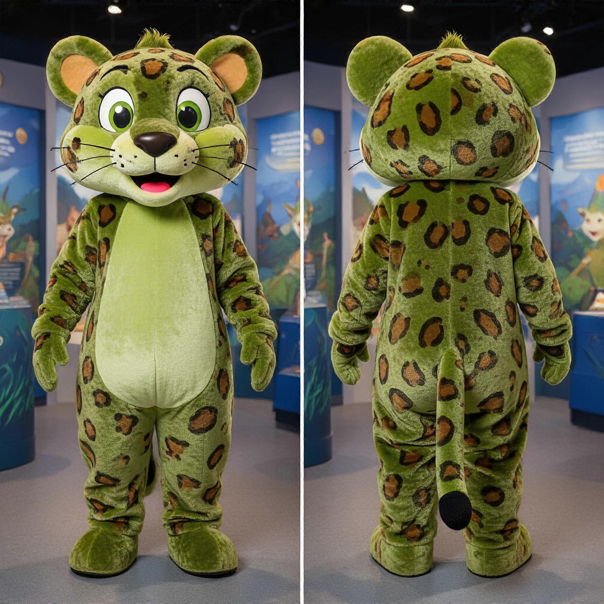 MASTICOT Olive Gold Velvety Leopard Mascot