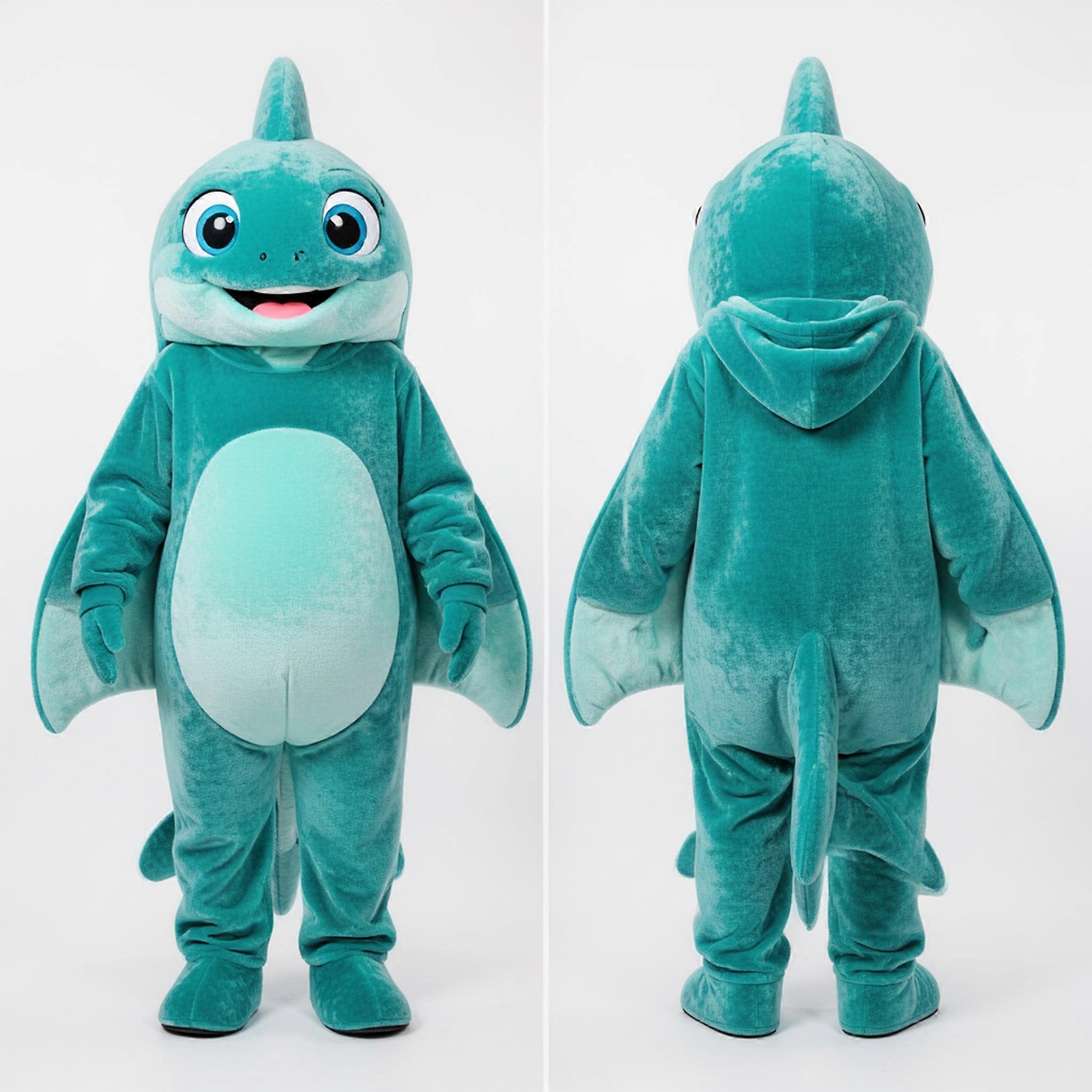 MASTICOT Teal Vibrant Gliding Manta Ray Mascot