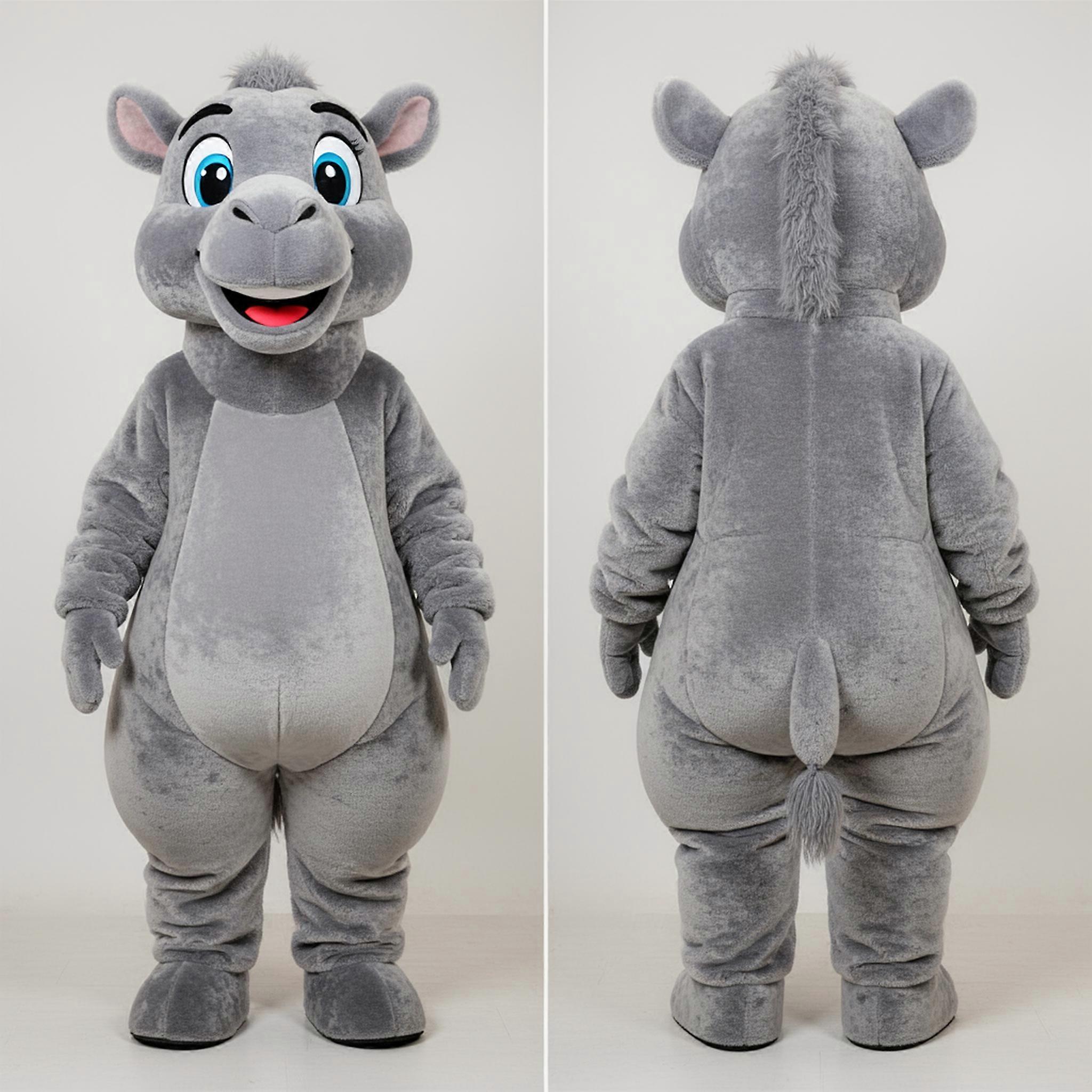 MASTICOT Gray Velvety Cartoon Camel Mascot