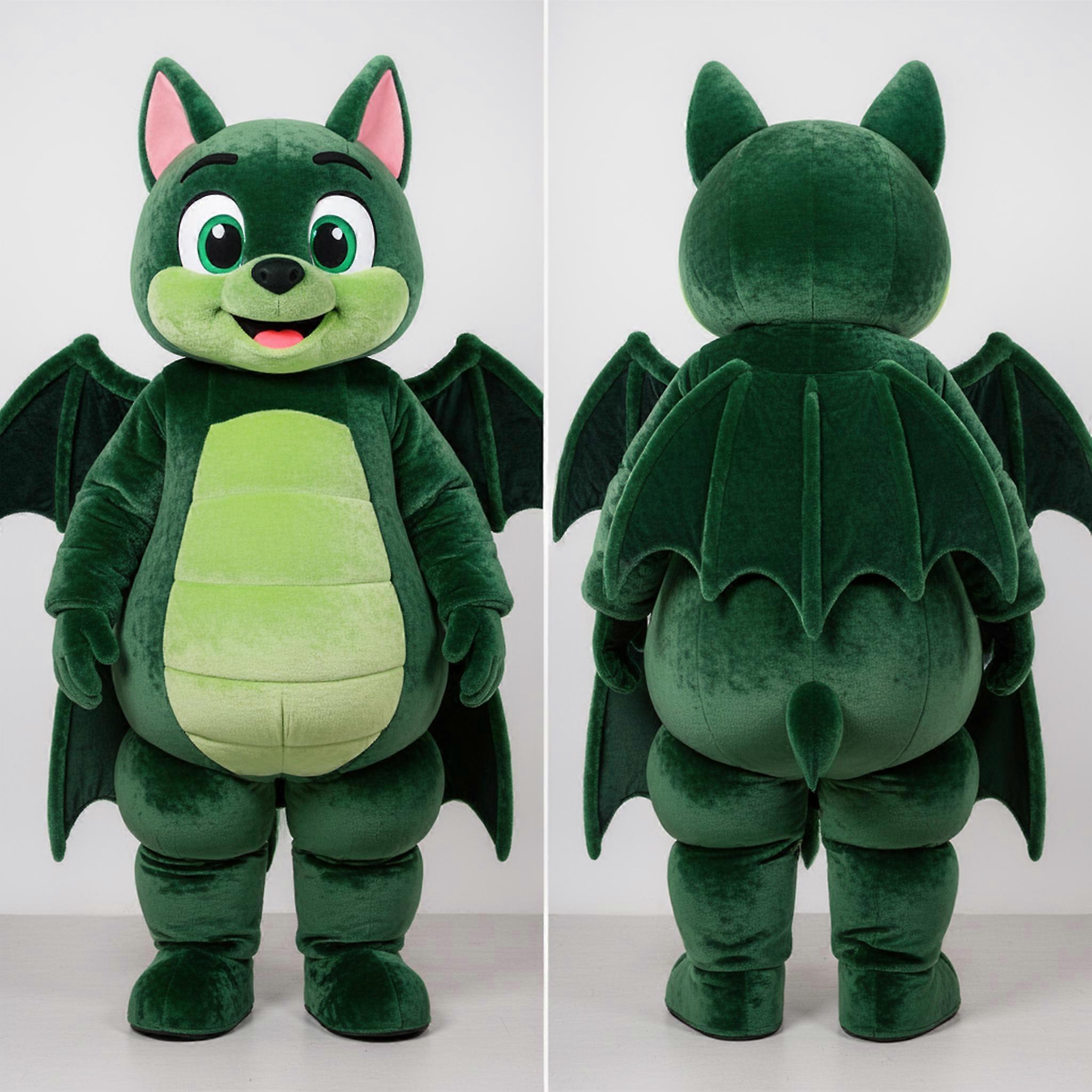 MASTICOT Forest Green Friendly Bat Mascot