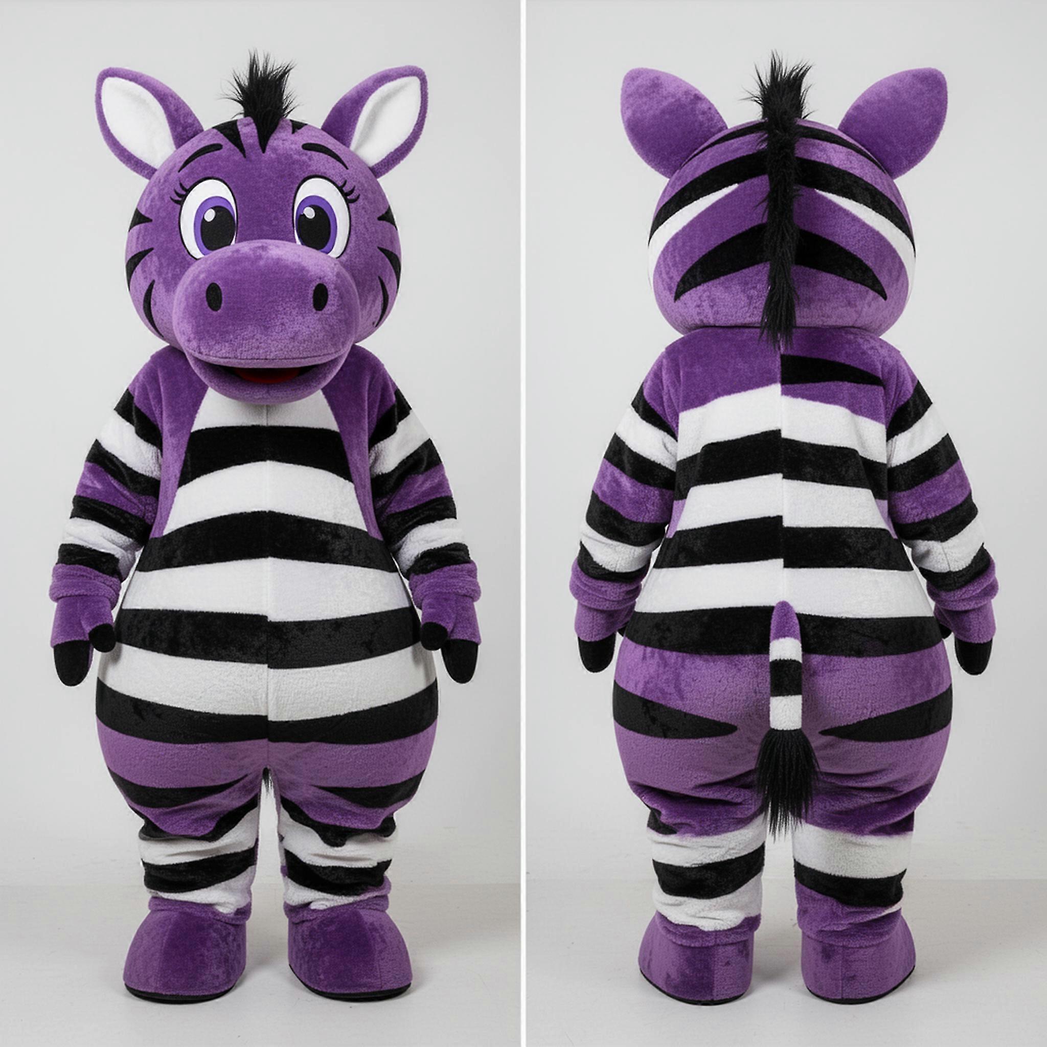 MASTICOT Violet Cartoon Zebra Mascot