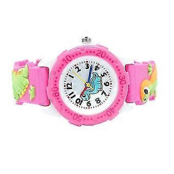 Cartoon Dinosaur Watch for Kids Girls Boys Precise Movement Adjustable Strap Everyday Use Pink 1Pcs 26-27