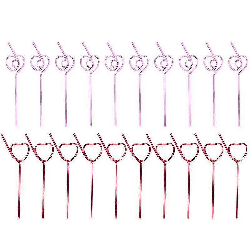 40pcs Herzform Strohhalme