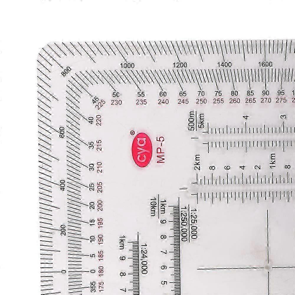 Tool MP-5 Square Ruler Topographical Land Navigation Protractor Measuring Ruler Map Protractor Coordinate Scale Protractor