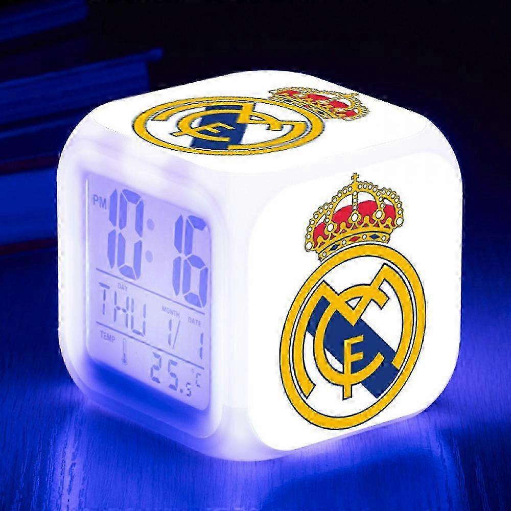 Colorful Square LED Electronic Alarm Clock 3 Sided Pattern