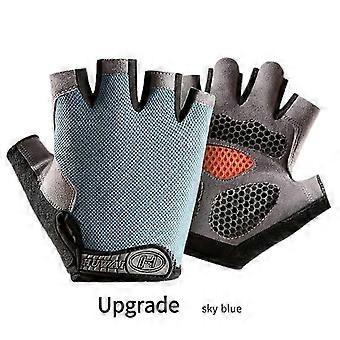 Anti Slip Breathable Half Finger Outdoor Sports Gloves Sky Blue L