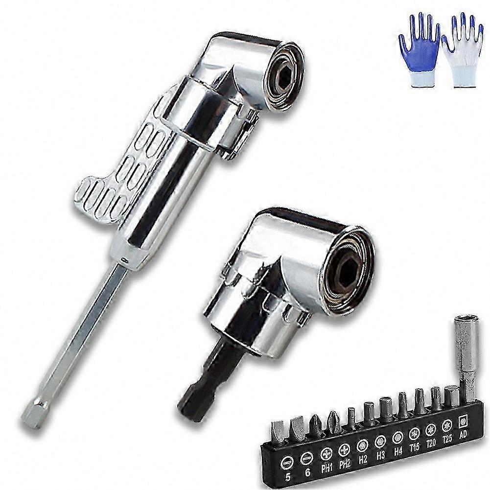 Right Angle Drill Adapter 105 Degree, Drill Driver Extension & Power Screwdriver Socket Bit Converter