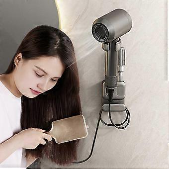 Jikaix Hands-Free Hair Dryer Stand Blower Stand Adjustable Design Strong Load-bearing Easy to Install Bathroom Hair Dryer Rack