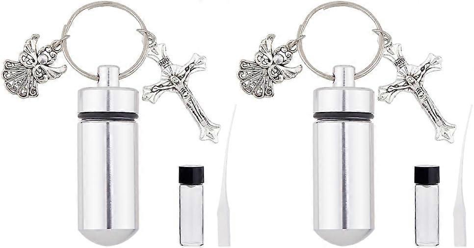 Alloy Bottle Keychain with Ring and Micro-Tips Platinum 69mm