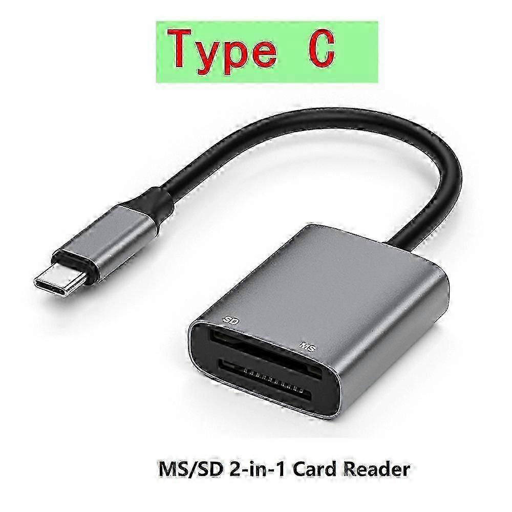 USB C SD/MS Card Reader Compatible with iPhone iPad Lightning Devices, Memory Stick Pro Duo Adapter