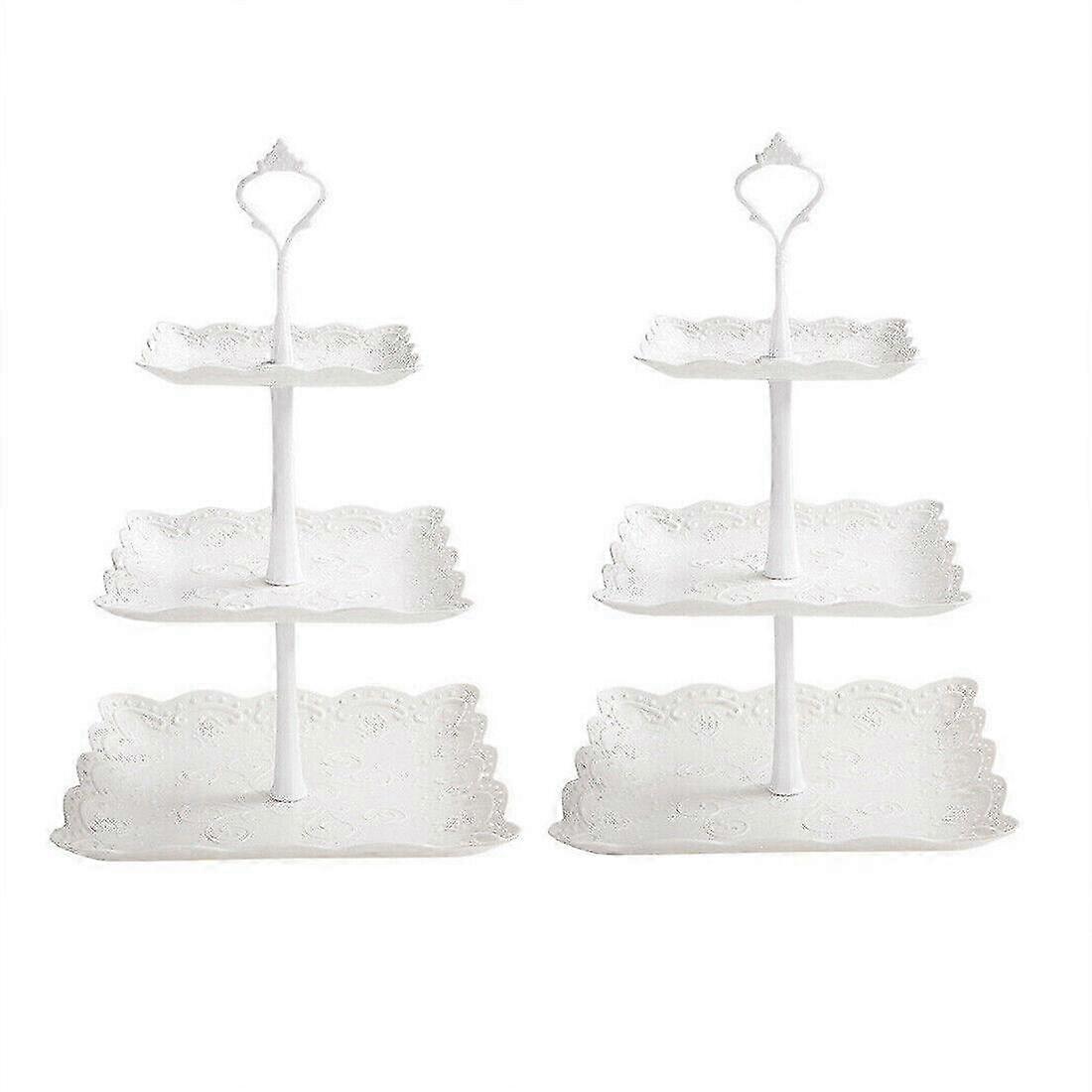 3-Tier Square Cake Stand Set