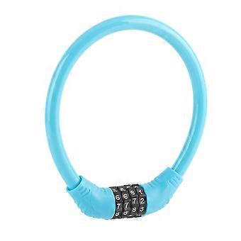 Bike Lock Cable High Security 4‑Digit Number Bicycle Cable Locks for Cycling OutdoorsBlue