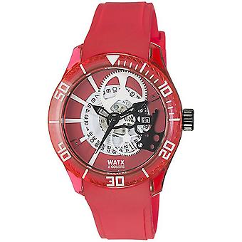Watx&colors scheletro Quartz Analogico Man Watch con REWA1919 Silicone Bracelet