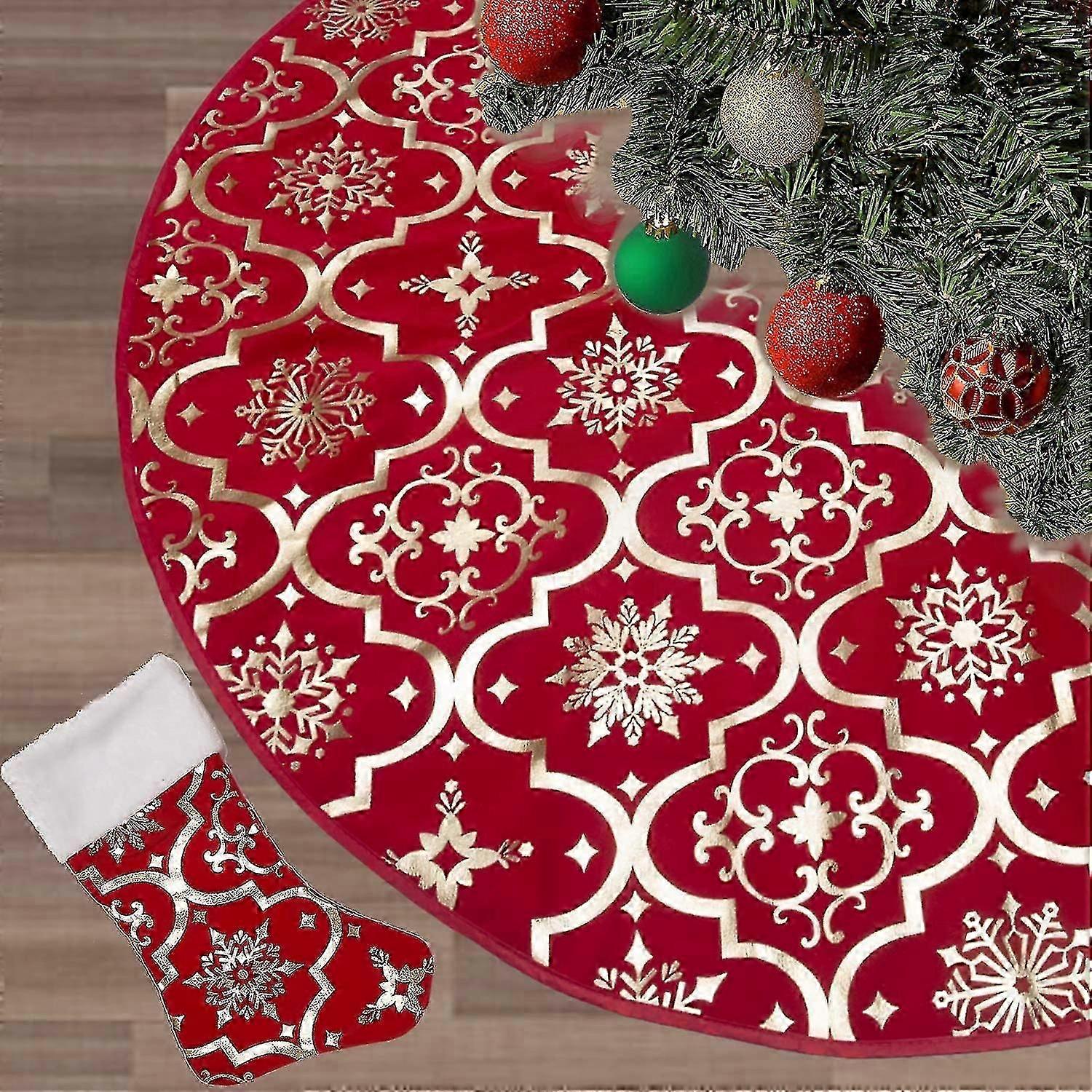 120cm Silver Snowflake Tree Skirt