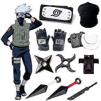 Christmas Halloween Kakashi Cosplay Accessories Naruto Gloves Kunai Mask Ninja Bag Uchiha Mittens Anime Action Figure Prop Stuff Kids Toy_H