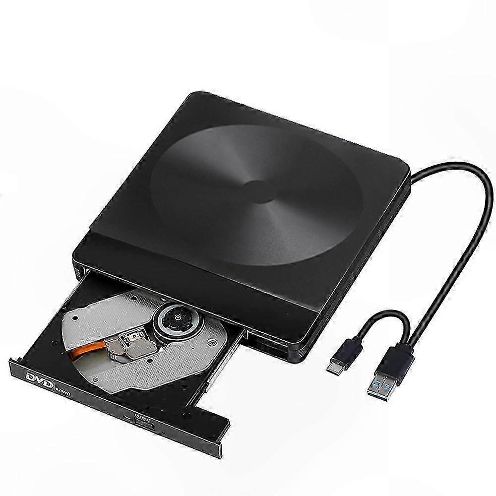 External 3D Blu-ray DVD Writer, USB 3.0 & Type-C, Compatible with Windows XP/7/8/10 and MacOS, Plug and Play Functionality