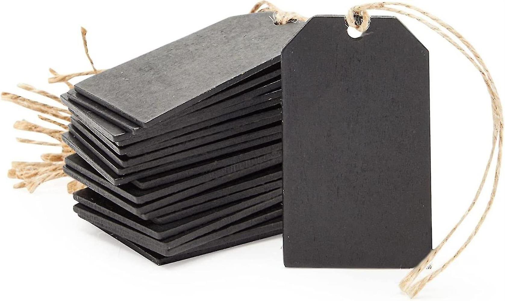 Chalkboard Signs, Black Gift Tags For Bags And Labels (2 X 3.1 In, 12 Pieces)