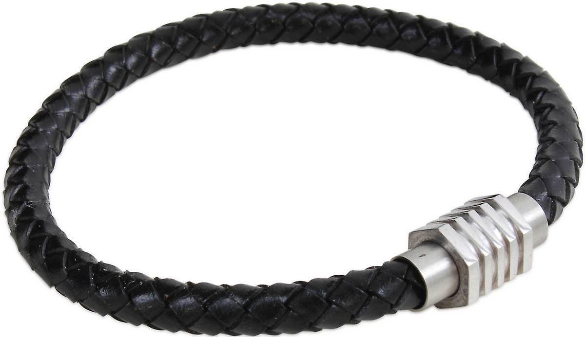 デビッド ・ ヴァン ・ ハーゲン レザー ブレスレット - ブラック