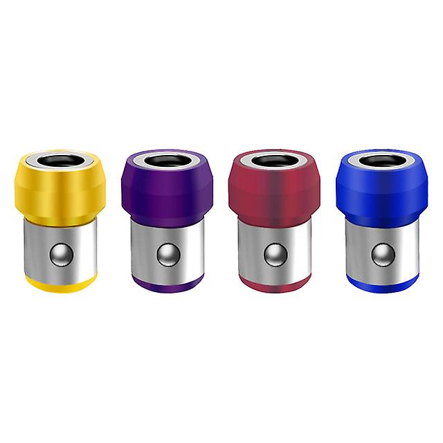 General Purpose 4 Pcs 6.35mm Screwdriver Bit Magnetic Ring Screws Drill Bit Strong Magnetizer Magnet