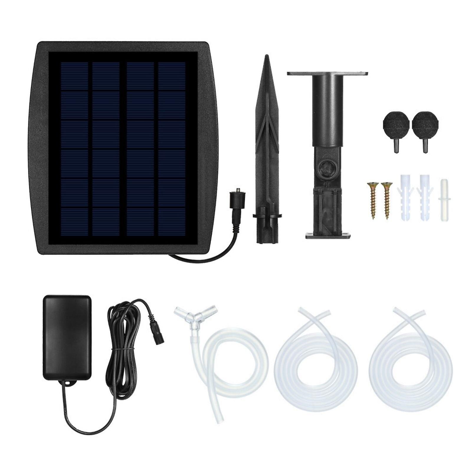 Plastic 6v/ 2.5w Solar Power Pond Oxygenator Fish Tank Water Oxygen Pump Air Pump Aerator Garden 450ma 3.7v /1800mah 50db
