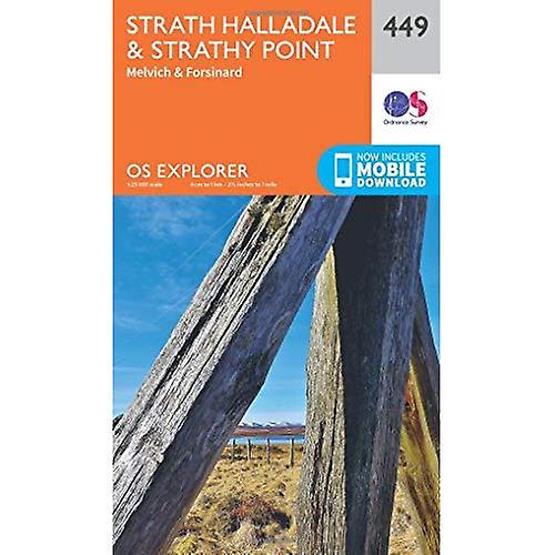OS Explorer mapa (449) Strath Halladale y punto de Strathy