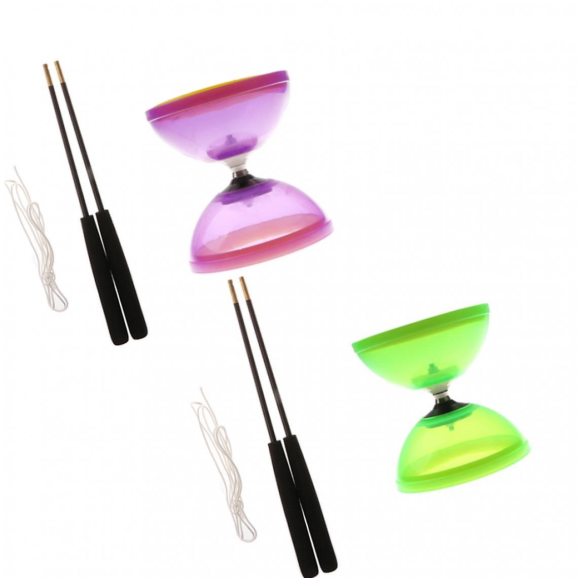 2pcs 1 Roll Diabolo Plastic Juggling Toys With Sticks And String