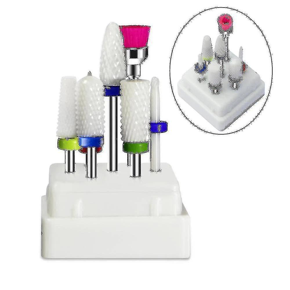 7pcs Nail Drill Bits Set In Box Rainbow Tungsten Carbide/ceramic Manicure Machine Accesorios