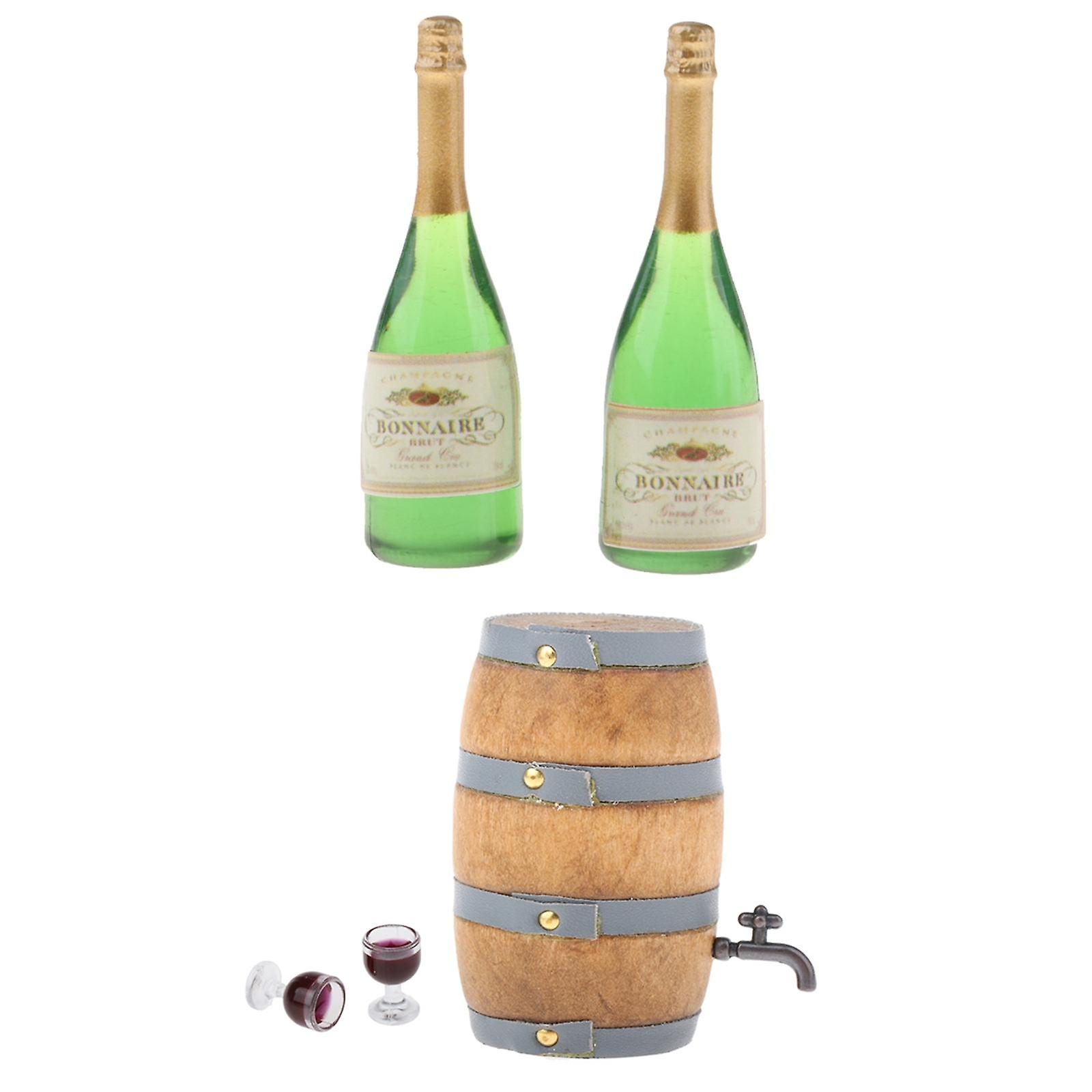 Mini Wine Barrel Glass Model 1/12 Dollhouse