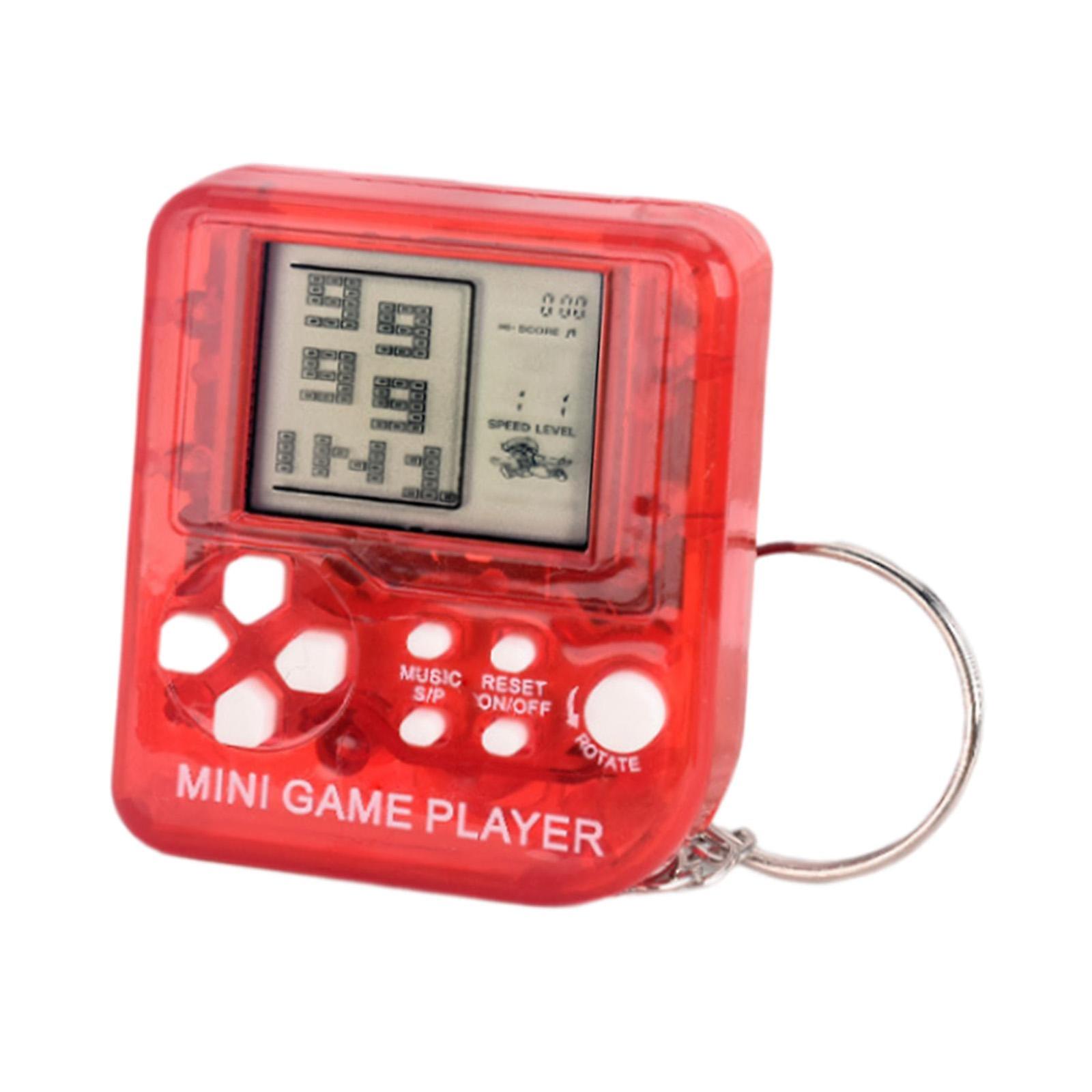 Video Game Keychain Playable Tiny Game Console for Party Favors Indoor Child Red