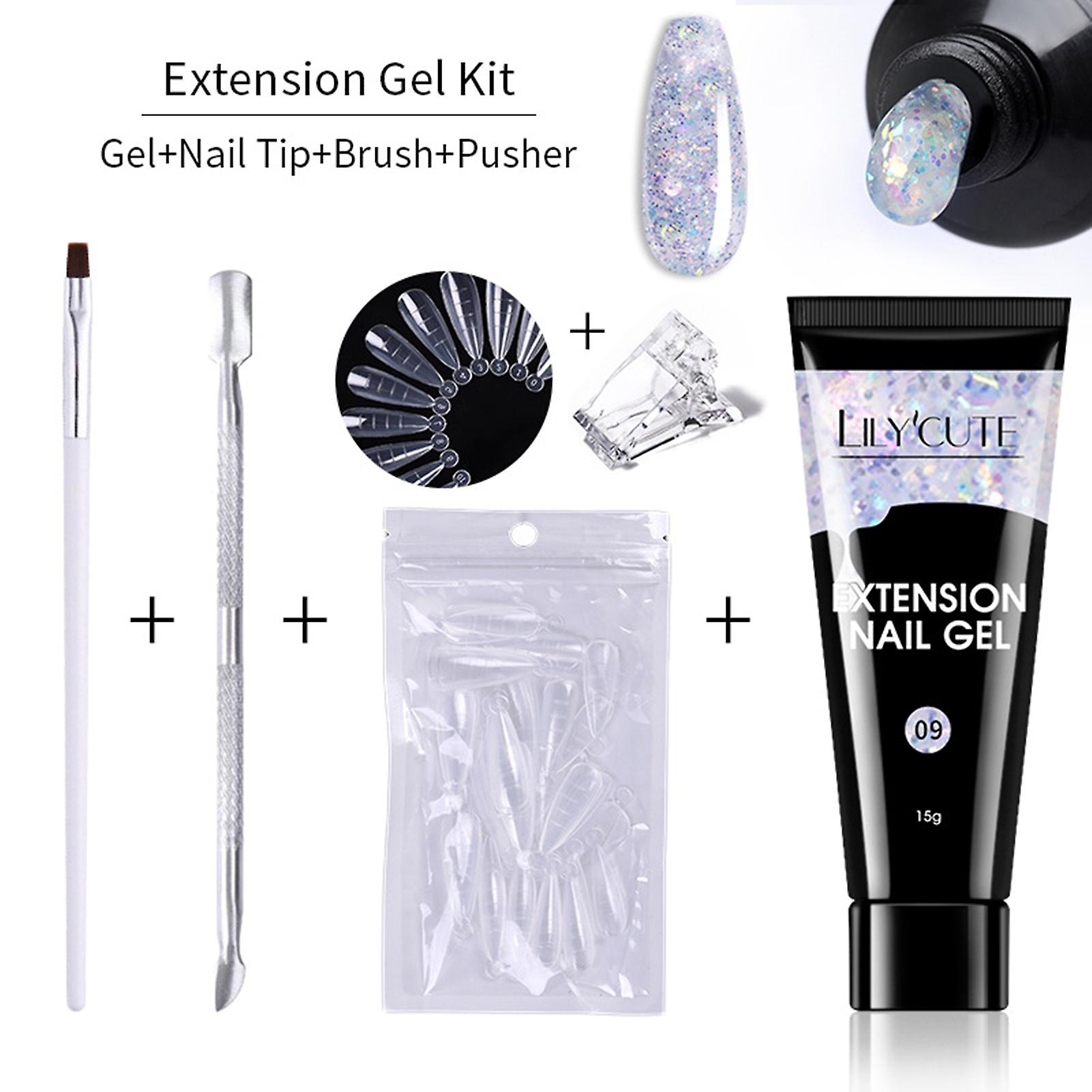 Solid Extension Adhesive Manicure Set Professional Nail Tool Set With Fast Nail Lamp