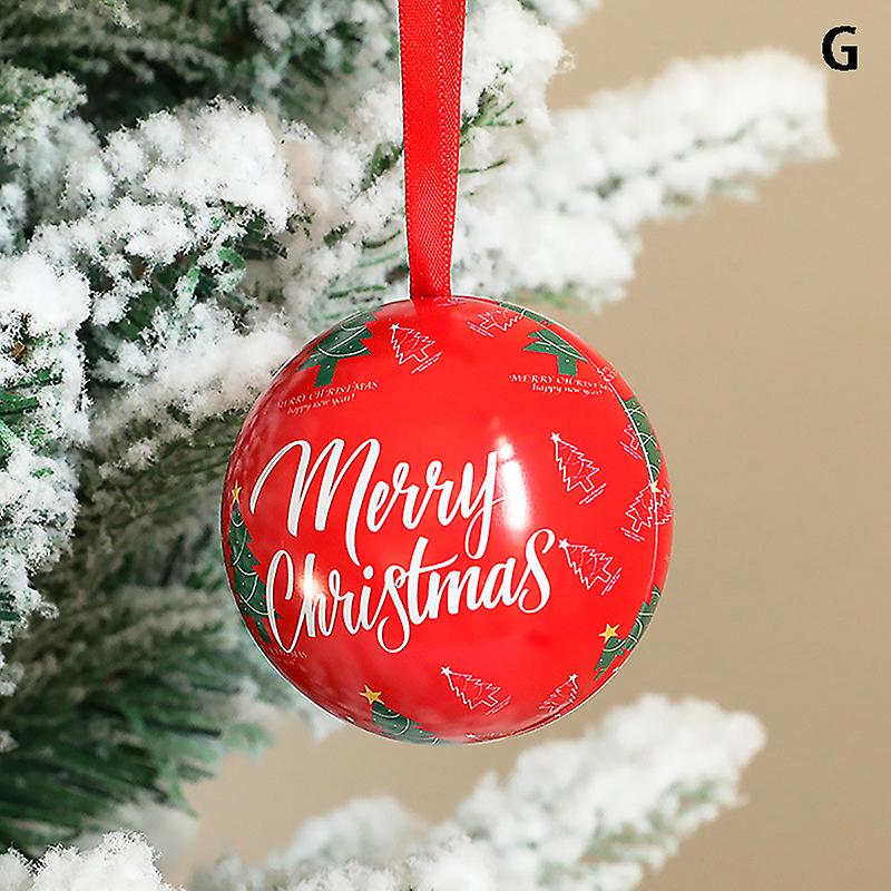 7cm Christmas Tree Decor Ball Bauble Printed Xmas Party Hanging Ball Cans Gift