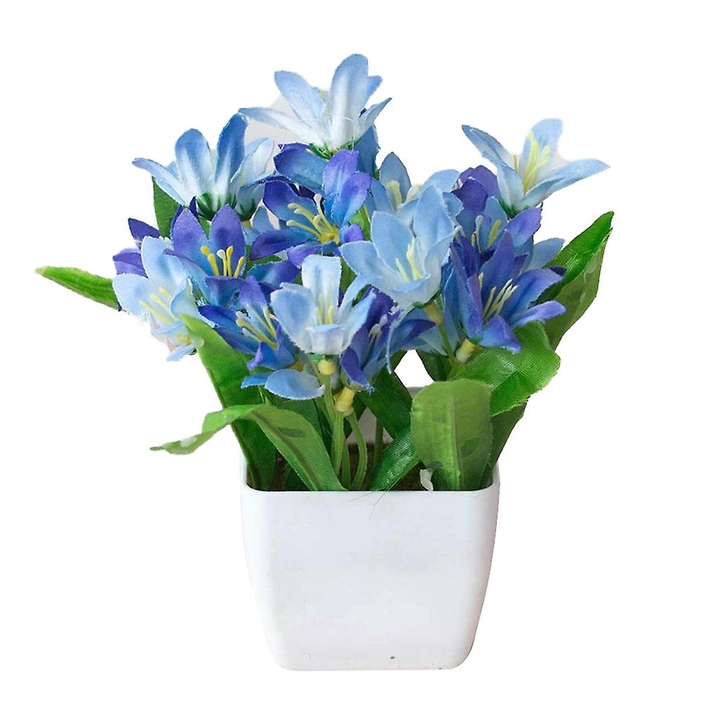 Roadoor Artificial Lily Flower Plant Home Garden Office Cafe Wedding Party Bonsai Decor Blue