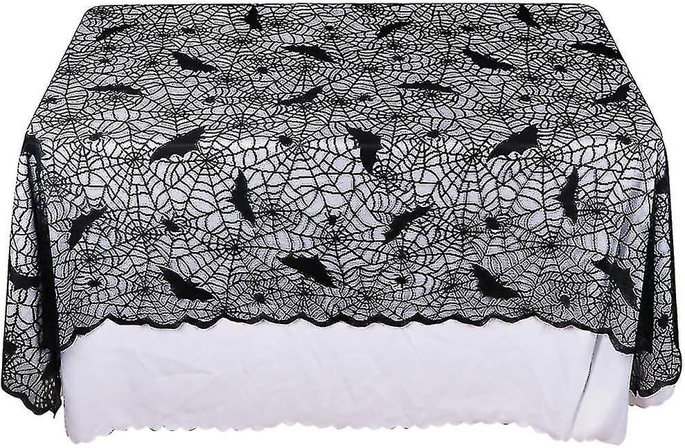 Gothic Spider Web Bats Tablecloth: Elegant Halloween Decor