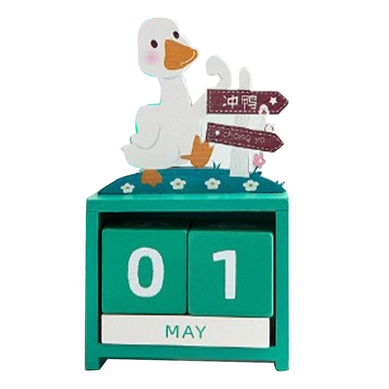 Wooden Perpetual Calendar Countdown Month Date Block Cubes Calendar Cute Desktop Decoration Type 3 