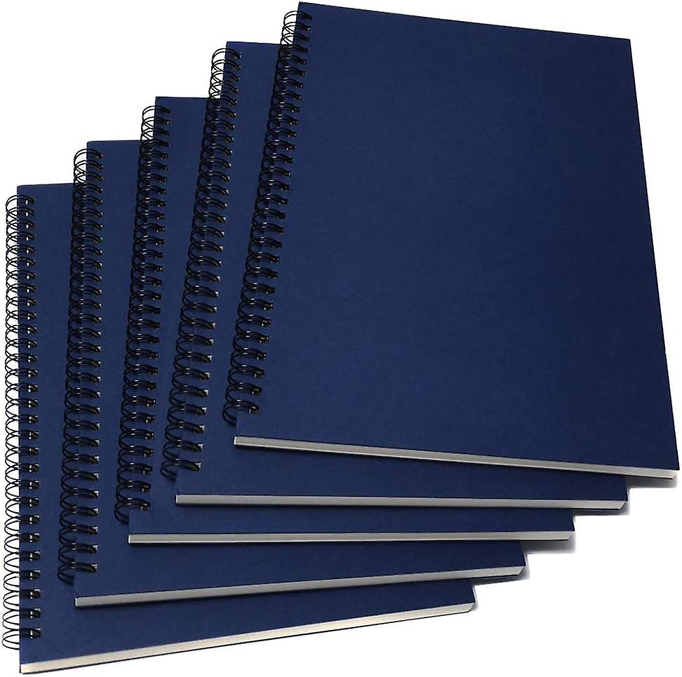 Spiral Notebook with Liner, B5 Soft Cover Spiral Journal, 5 Notebooks Per Pack, 60 Sheets (120 Pages), 10.2" x 7.2", Blue