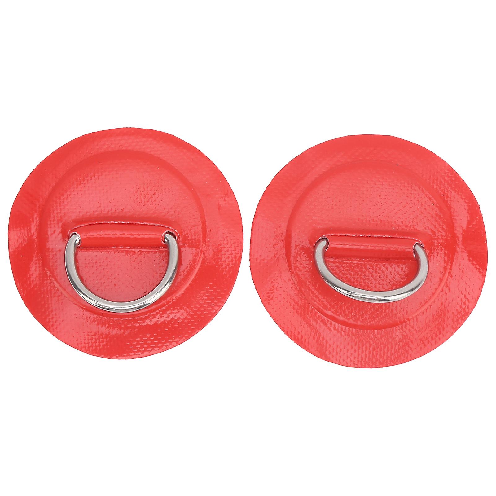 2 Pcs Inflatable Kayak PVC Stainless Steel Fixed Buckle Patches (Red)