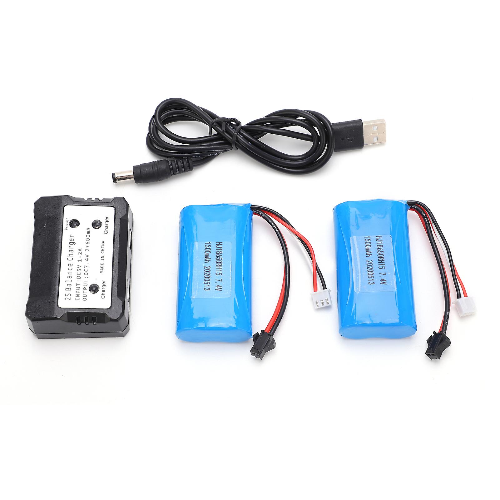7.4V 1500mAh Lithium Batteries 15C for SM Plug Model Battery RC Car Boat Aircraft