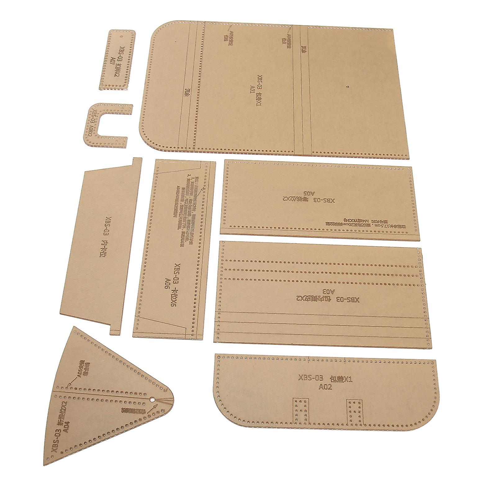9Pcs Clear Acrylic Wallet Pattern Stencil Template for DIY Leather Craft