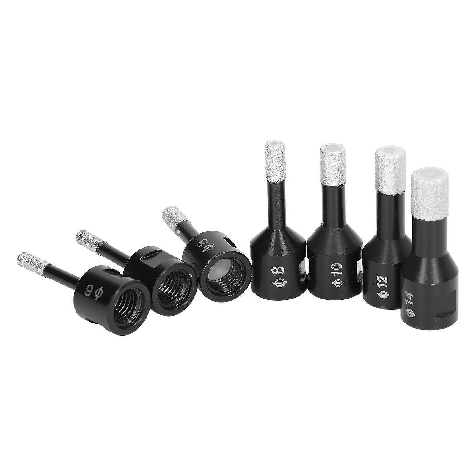 7 Pz Punte Diamantate Wet Dry Diamond Brazing Kit Sega a Tazza con Filettatura Femmina M14 per Piastrelle di Marmo Granito