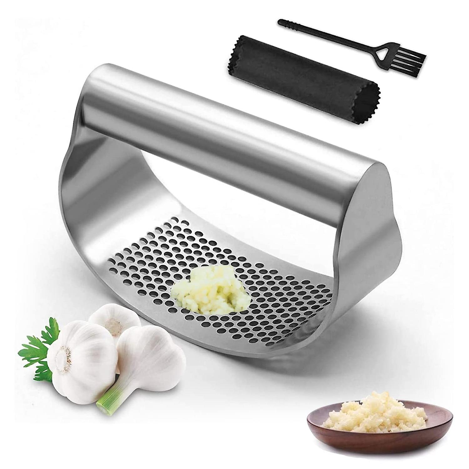Garlic Press-1pcs- Garlic Press + Garlic Peeling Set + Brush