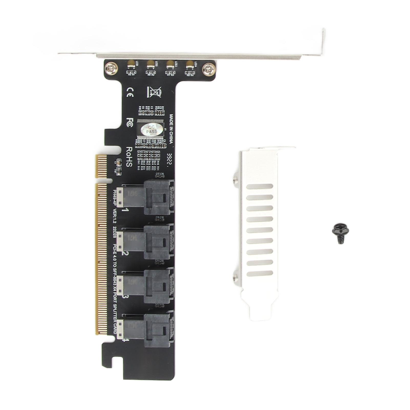 PCIE to U.2 Adapter Card 4 Port SFF8643 Expansion Card with LED Indicator for NVMe