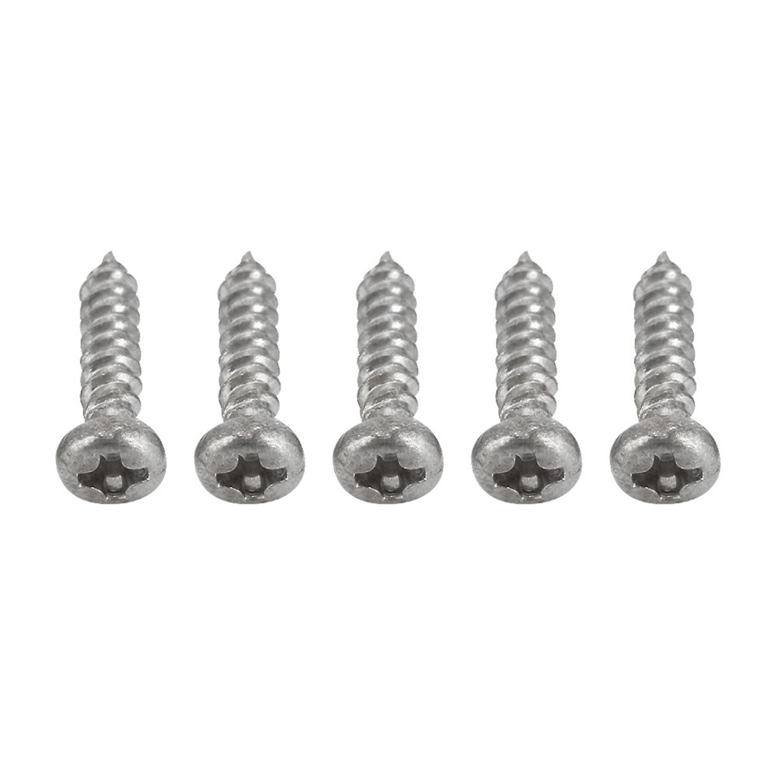 50 Pcs Chrome Guitar Tuning Pegs Machine Head Screws (Silver)