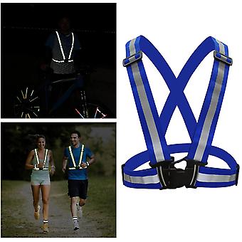 Elastic Cycling Vest Adjustable Reflective Vest Gear Strips Night Sports Safety Cycling Reflective Strip Riding~3349