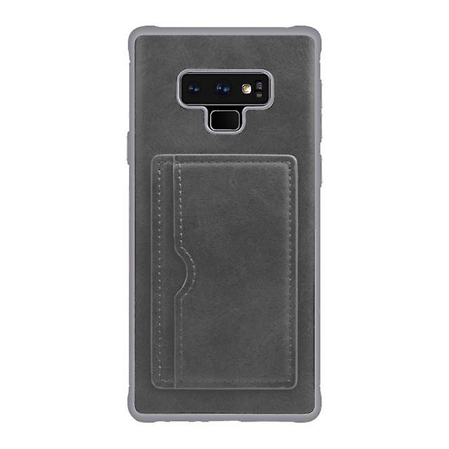 Samsung Galaxy Note 9 Leather Case with Card Slot - Gray