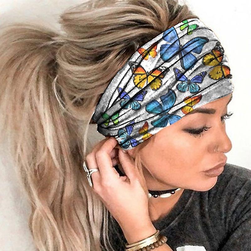 Women Exercise Wide Yoga Headband for Running Color4