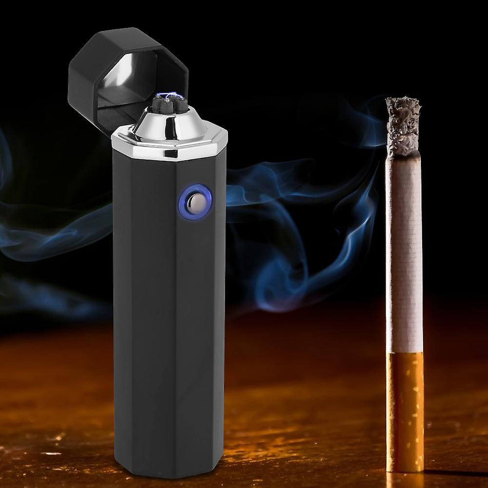 Windproof Lighter USB Rechargeable FlamE less Electronic Pulse Cigarette Lighter(Matt black)