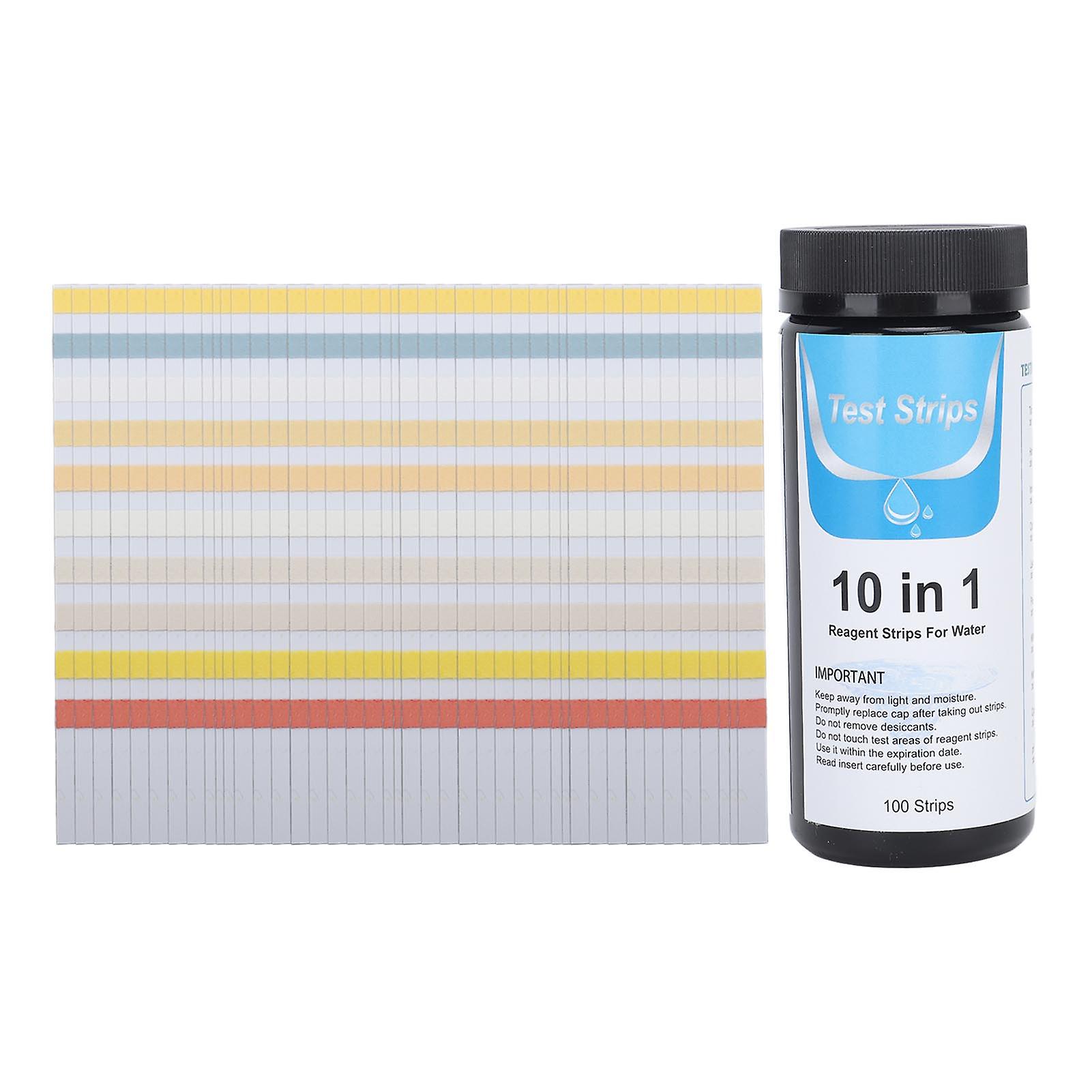 100pcs 10 in 1 Pool Test Strips Professional Quick and Accurate Water Test Strips for Swimming Pool SPA Hot Tub