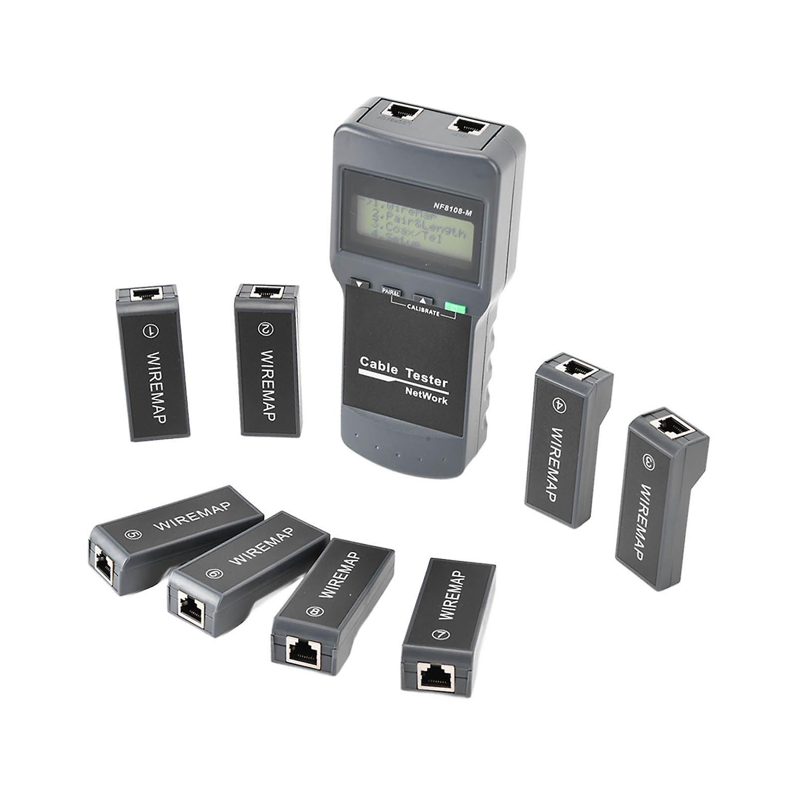 NF-8108-M LCD Network Cable Length Tester with 8 Remotes, 1000M